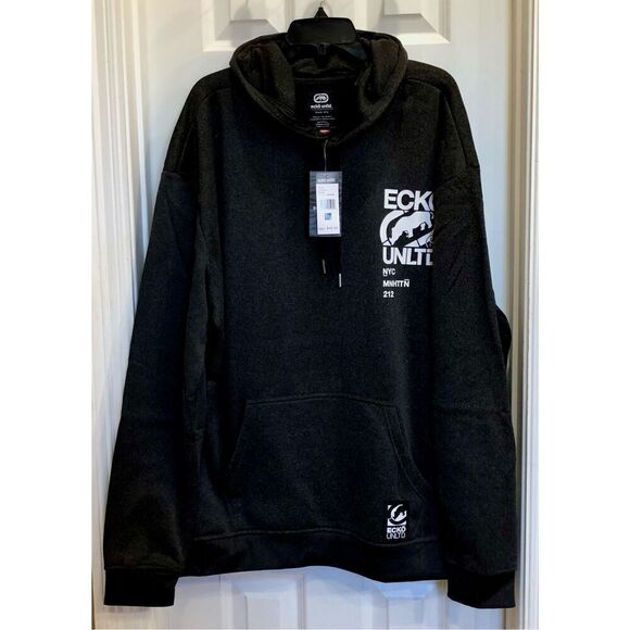ECKO UNTLD - NWT - M Sz 3X - Small Tilt Fleece-Lined Hoodie in Charcoal & Black - Picture 5 of 16